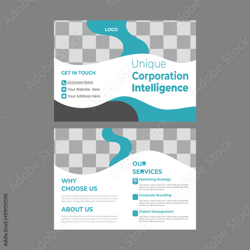  Business 4 Page ready to print bi fold brochure template design