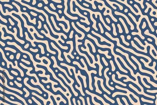 A contemporary vector design with a maze of wavy and irregular lines, creating a simple yet engaging organic texture