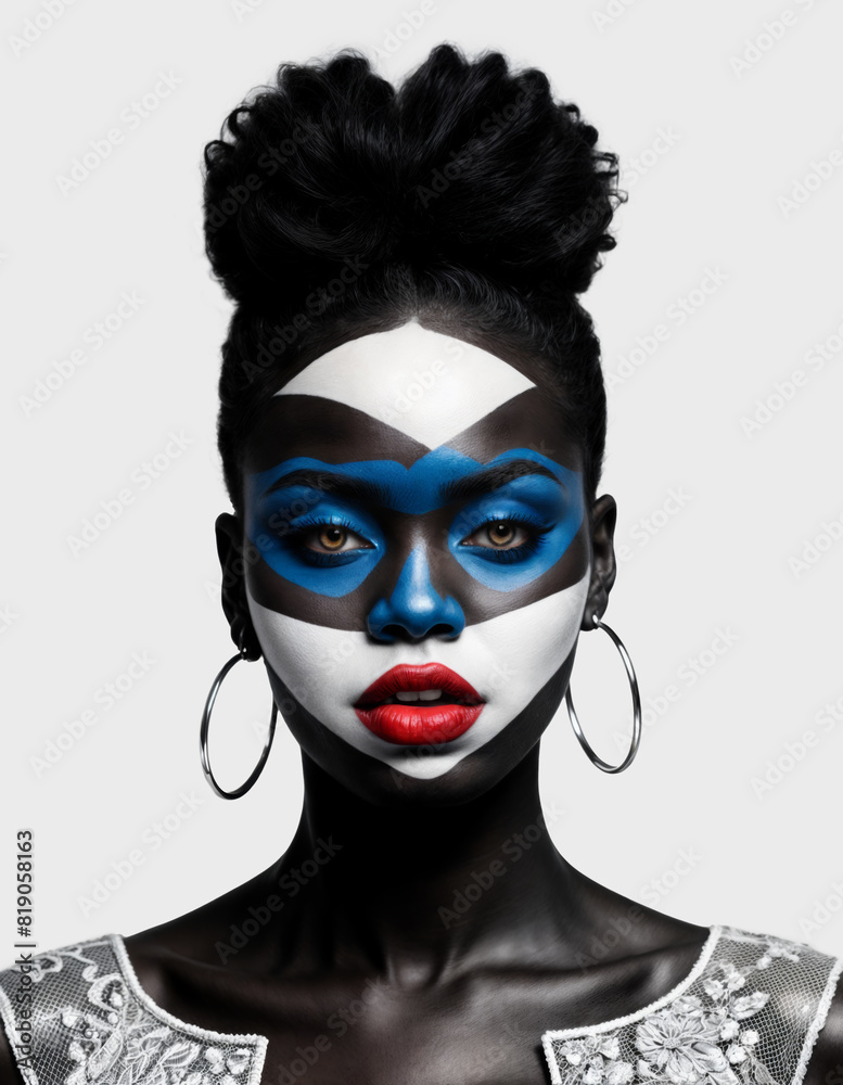 portrait of a black woman with  makeup