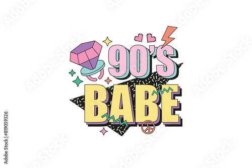 90s Retro Sublimation Design, 90's babe