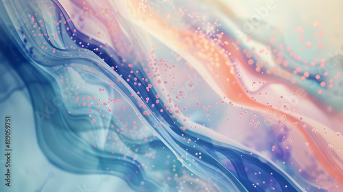 Modern Minimalistic Abstract Art: Harmony of Pastel Tones and Fluid Shapes
