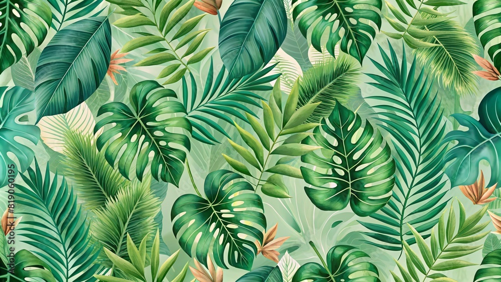 Tropical Leaf seamless illustration. Tropical Leaf seamless illustration.