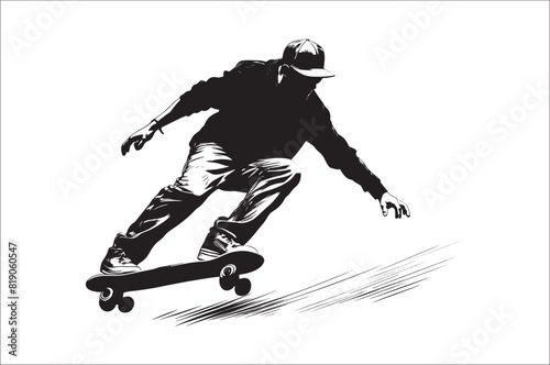 Skateboarders Silhouette Vector Illustration, skateboarders silhouettes Vector collection.