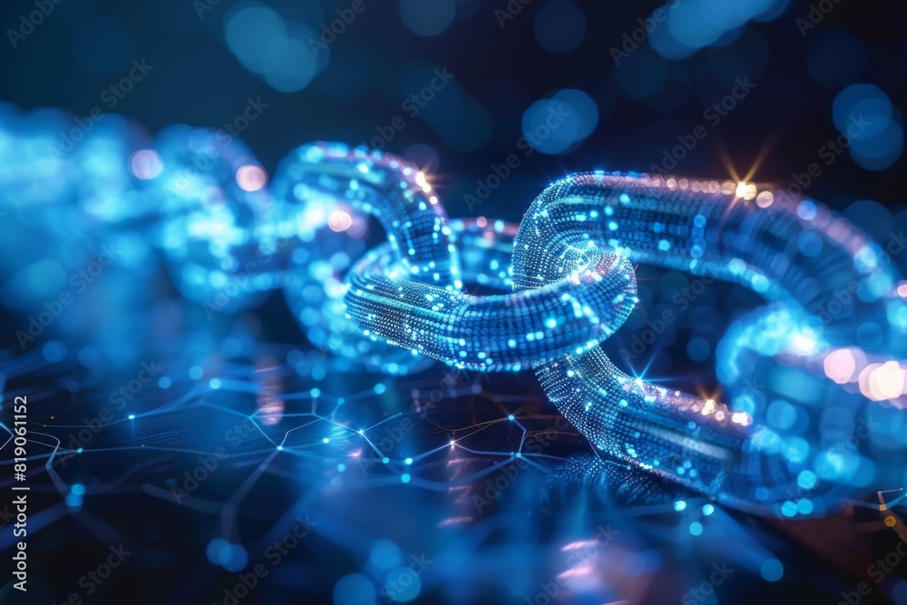 Blockchain technology illustration created with generative ai
