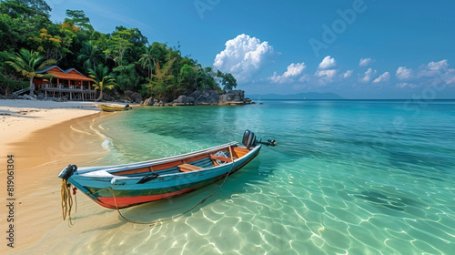 Speedboat at the tropical beach