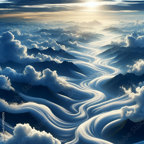 Flowing and flowing cFlowing and flowing cloud patterns soothe the senses.loud patterns soothe the senses.