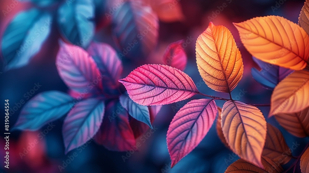 Fototapeta premium Nature Background Bright and colorful leaves with a soft, delicate feel Illustration image,