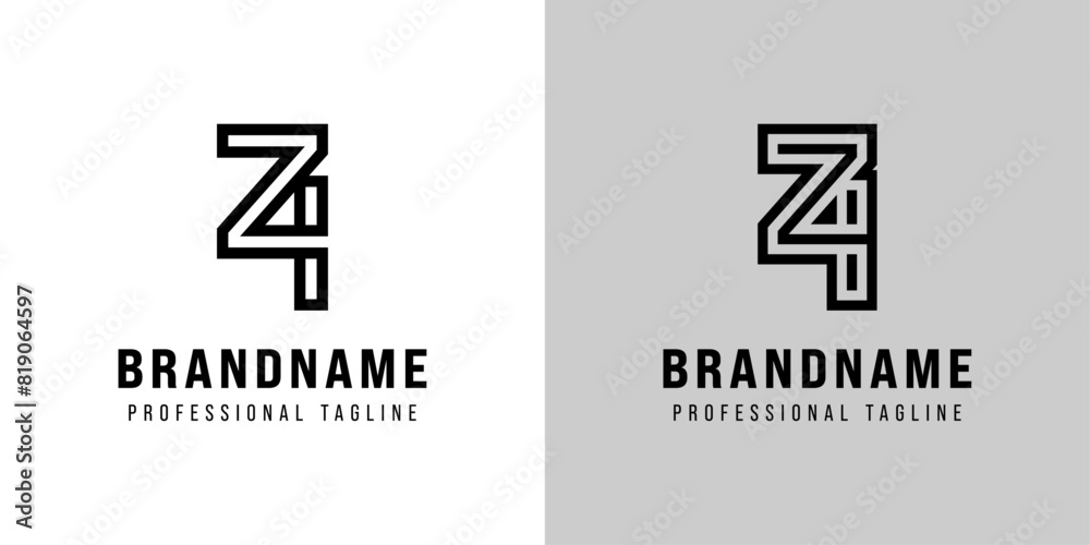 Letters ZI Monogram Logo, suitable for any business with ZI or IZ initials