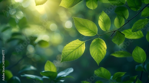 Nature Background Bright green leaves with sunlight shining through Illustration image 