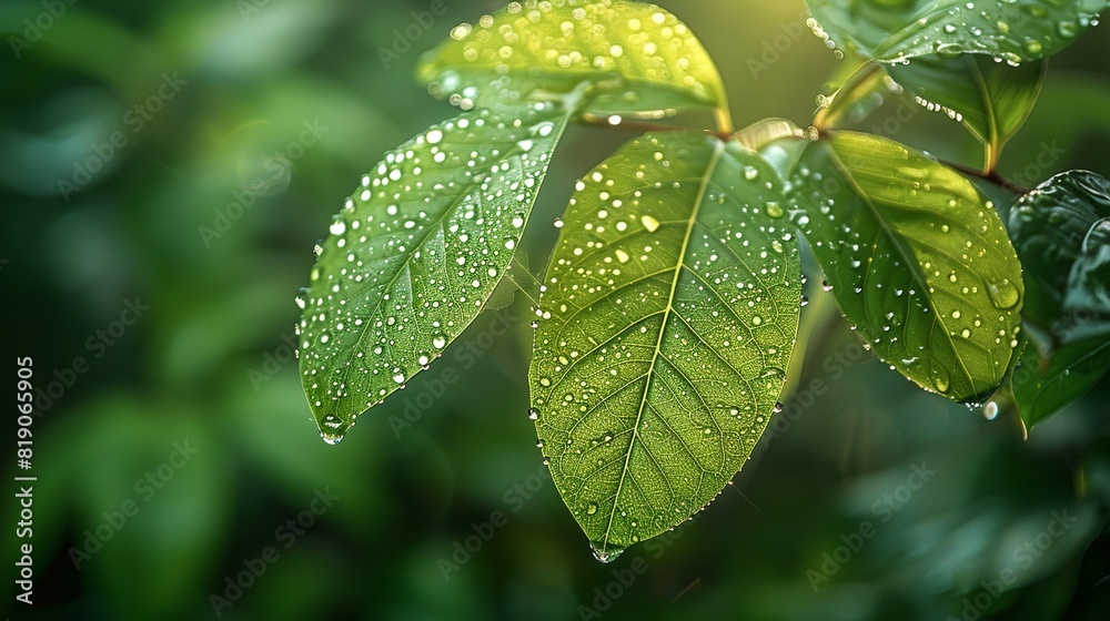 Nature Background Shiny wet leaves after a rain shower Illustration image, Nature Background Shiny wet leaves after a rain shower Illustration image,