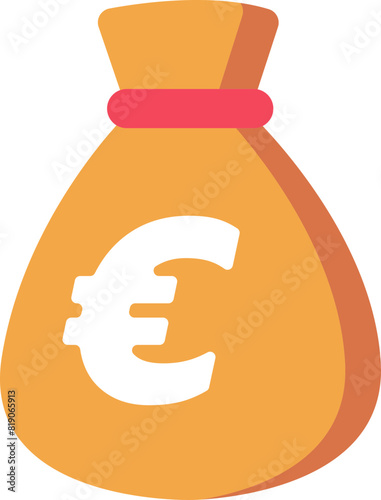 Money pocket with Euro currency, flat design illustration.