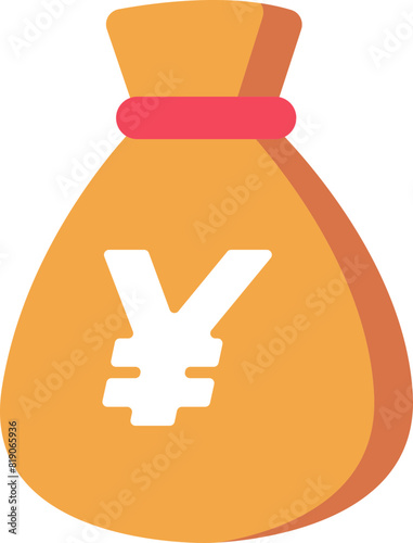 Money pocket with Yen currency, flat design illustration.