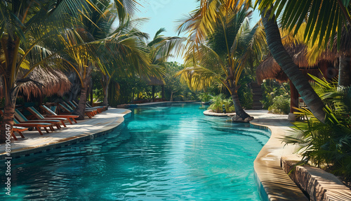 Swimming pool in tropical resort