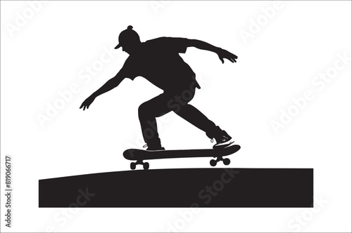 Skateboarders Silhouette Vector Illustration, skateboarders silhouettes Vector collection, skateboarder silhouettes.
