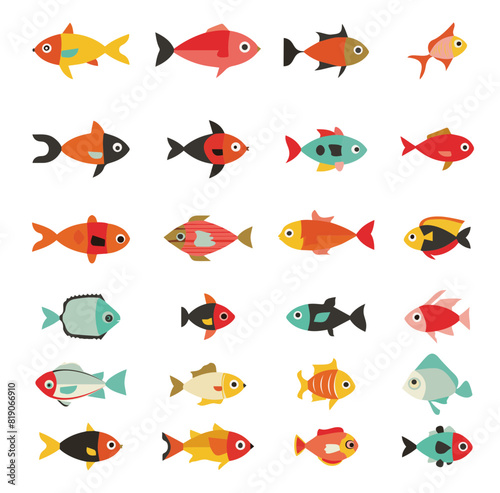 seamless icon with fishes