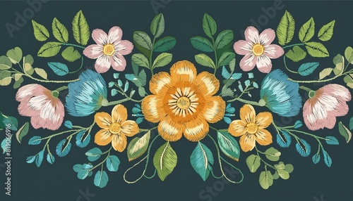 embroidery designs watercolor illustration 