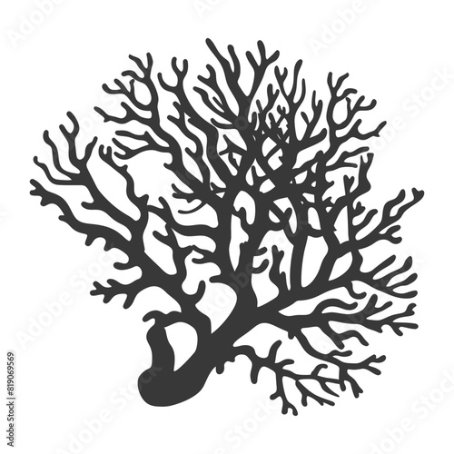 silhouette corals are marine invertebrate animal black color only