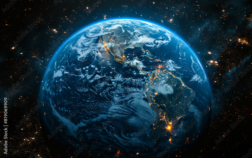 Obraz premium Earth at night. Elements of this image furnished