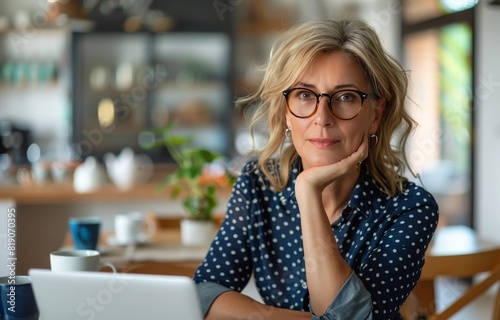 Woman in Glasses Working on Laptop