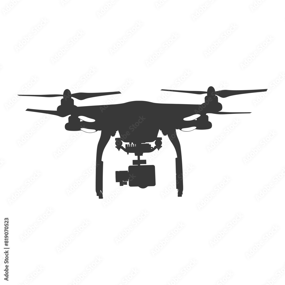 silhouette flying drone camera black color only silhouette flying drone camera black color only