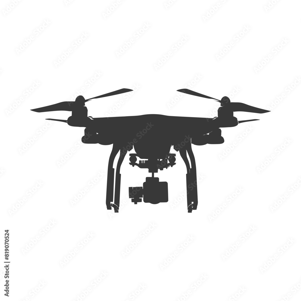 silhouette flying drone camera black color only silhouette flying drone camera black color only