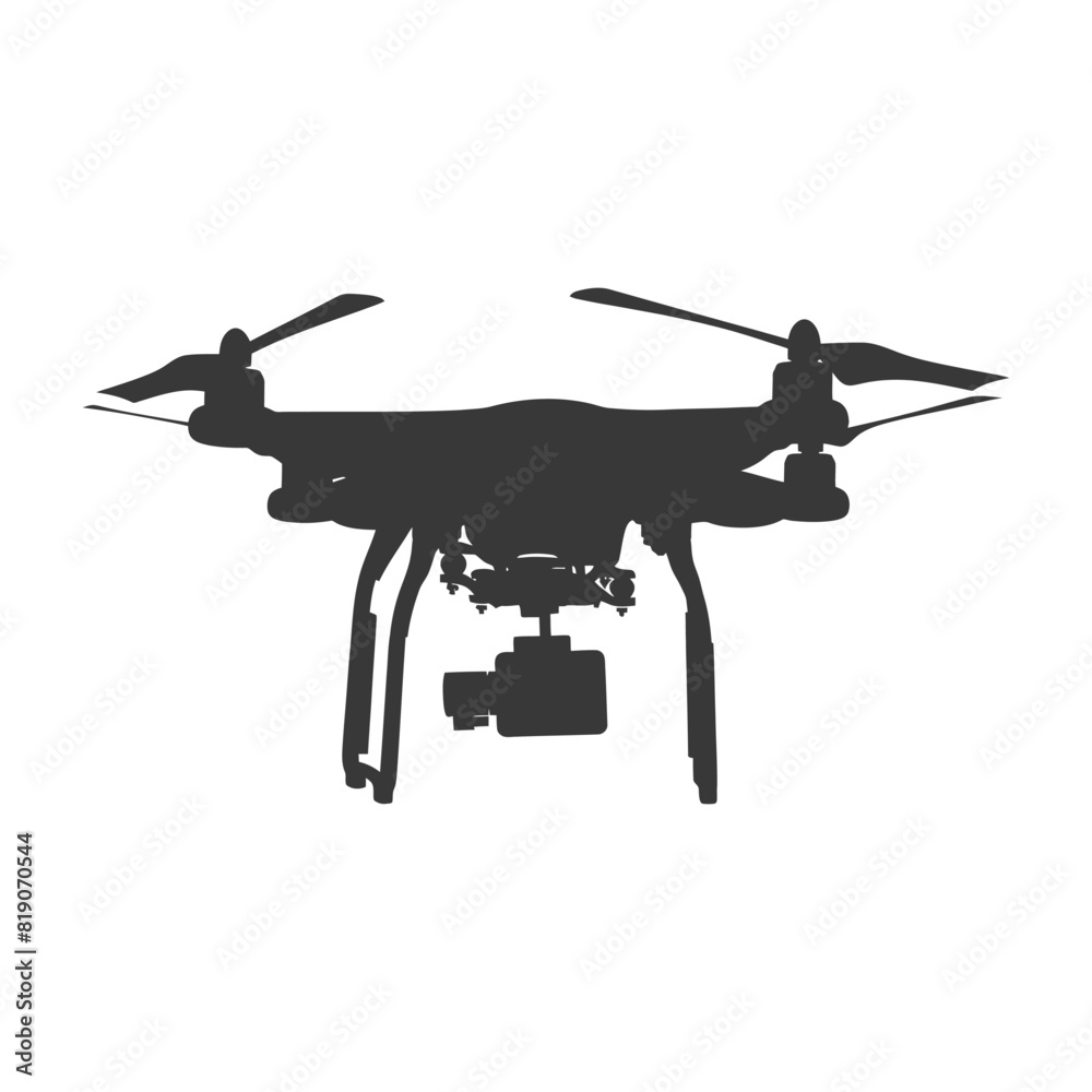 silhouette flying drone camera black color only silhouette flying drone camera black color only