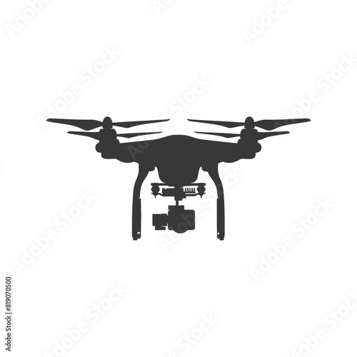 silhouette flying drone camera black color only