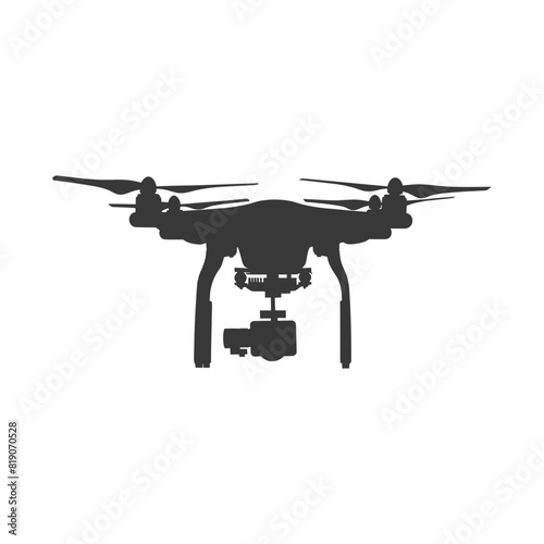 silhouette flying drone camera black color only