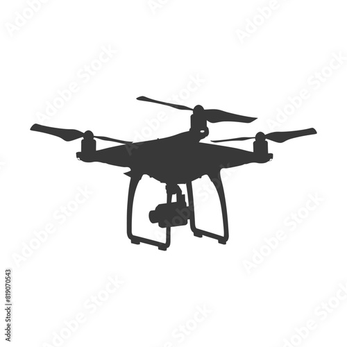 silhouette flying drone camera black color only