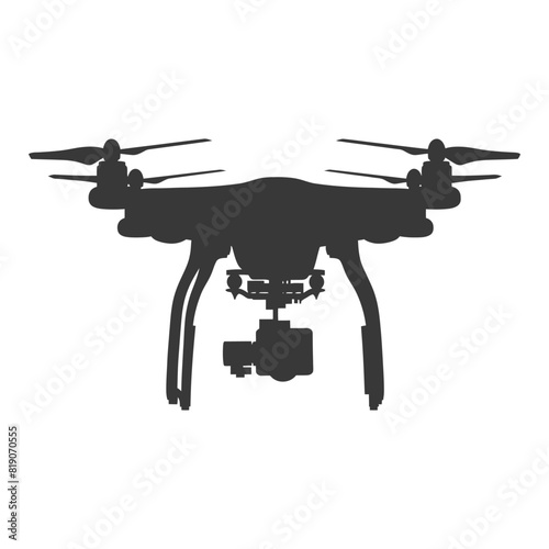 silhouette flying drone camera black color only