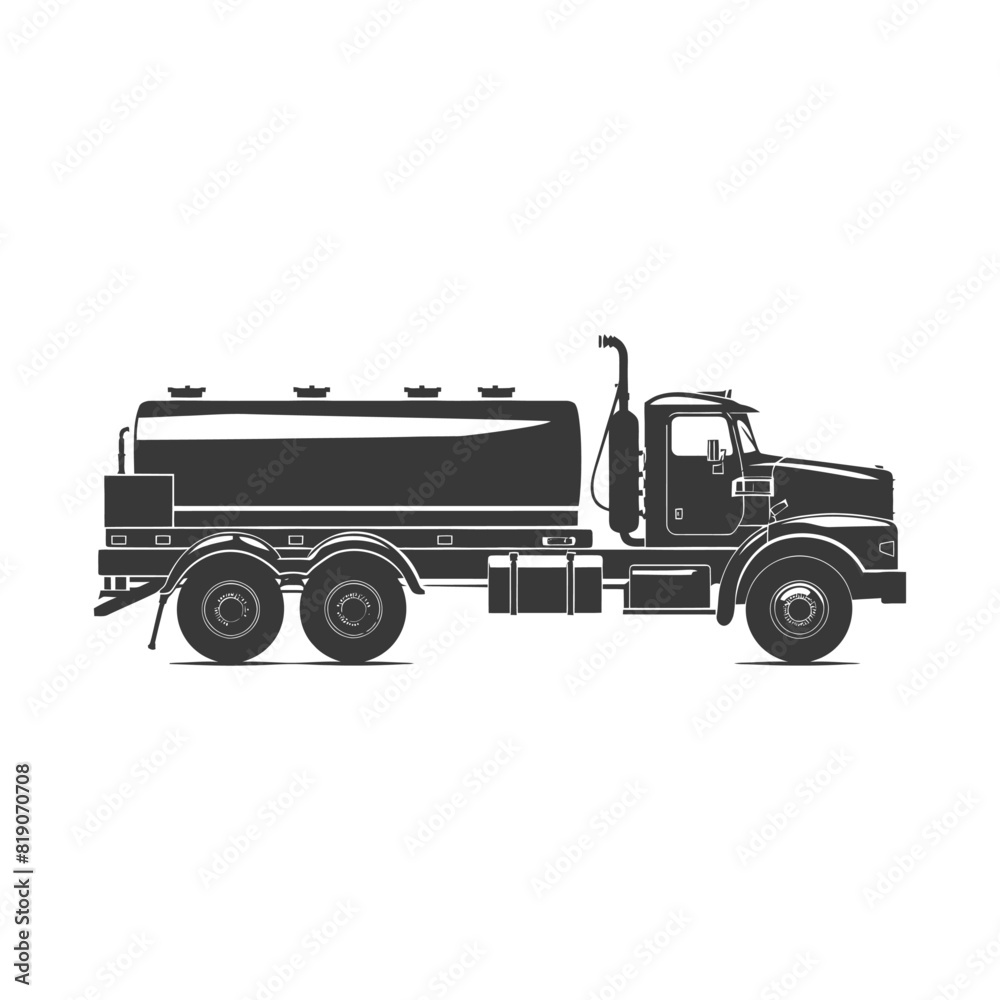 silhouette fuel tunker truck black color only