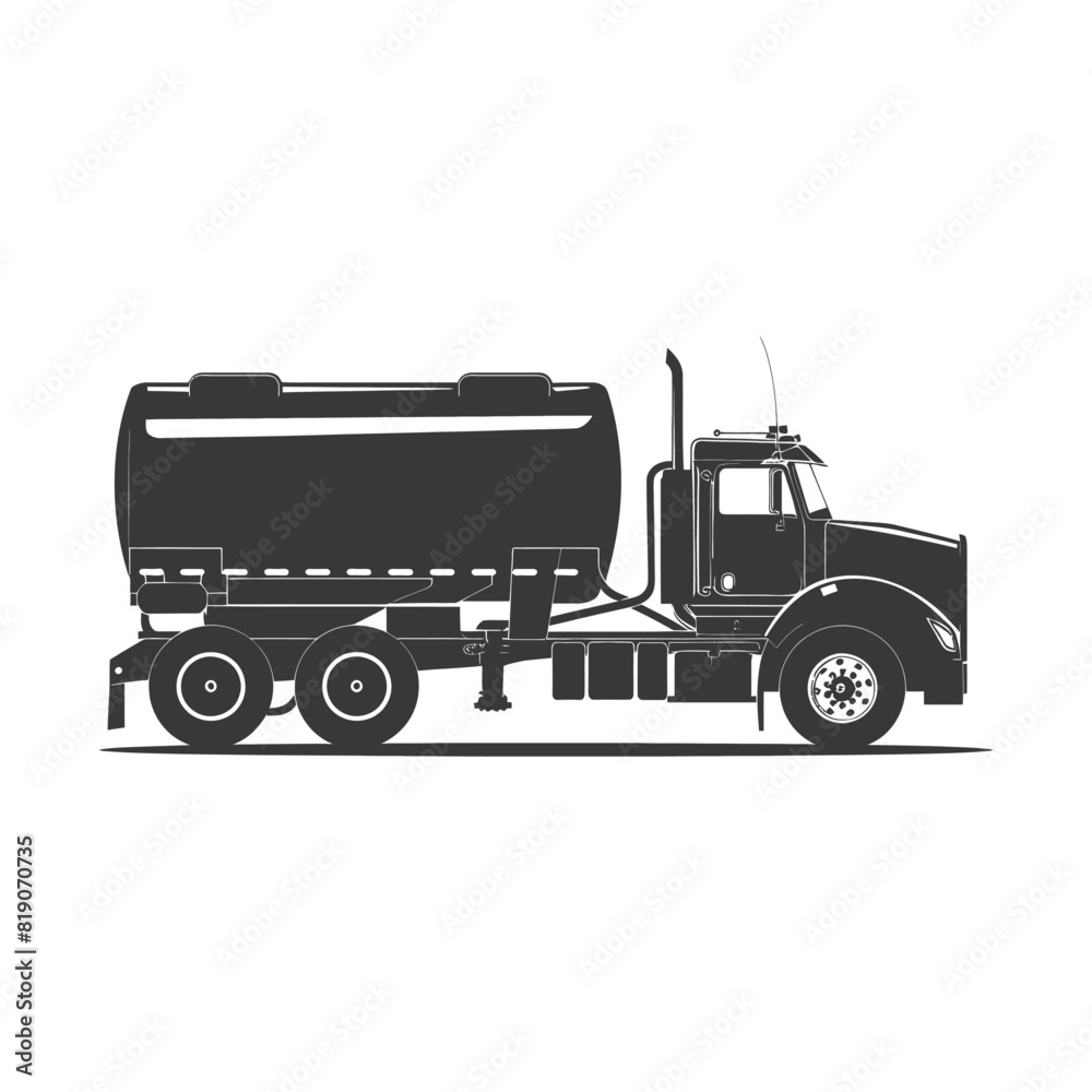 silhouette fuel tunker truck black color only