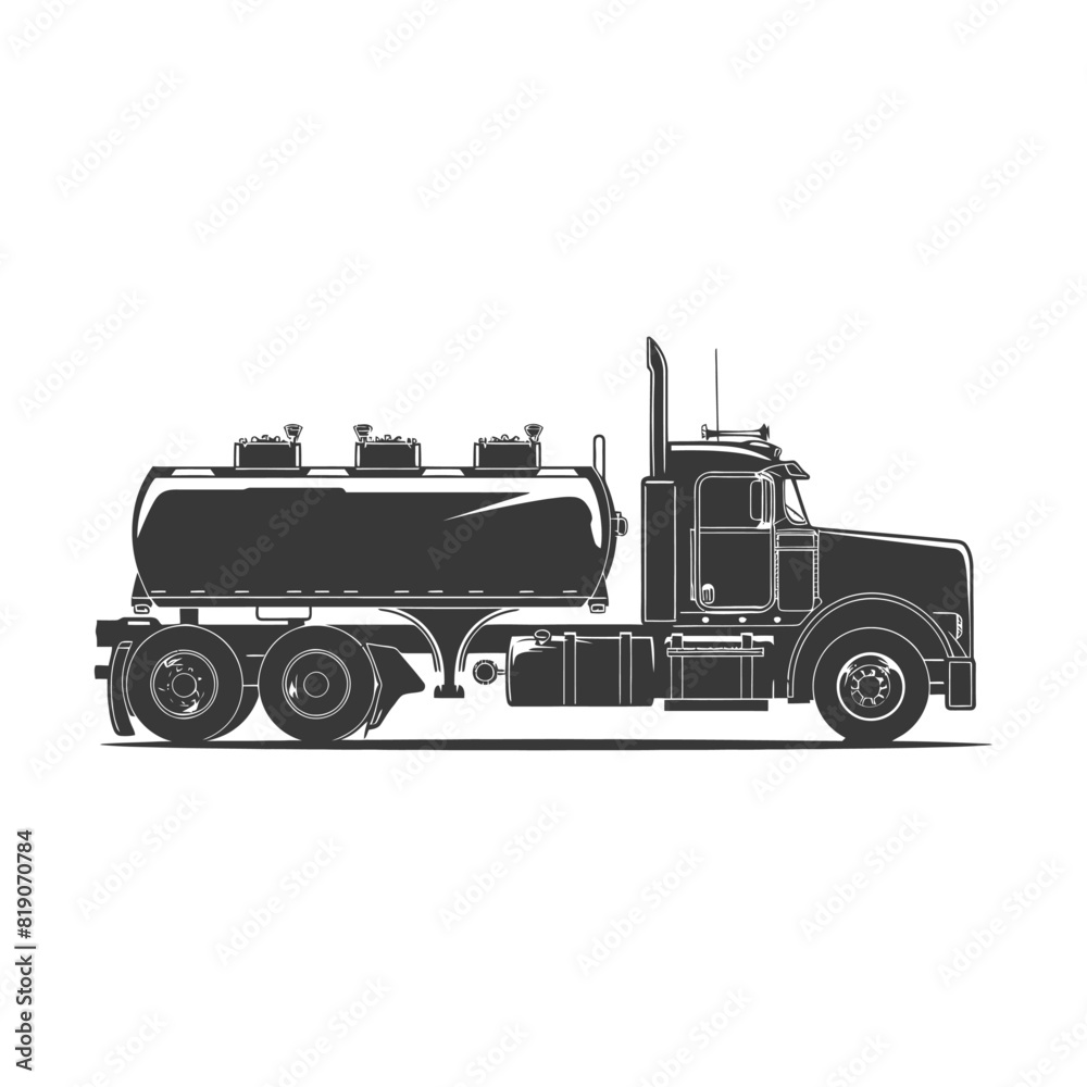silhouette fuel tunker truck black color only silhouette fuel tunker truck black color only