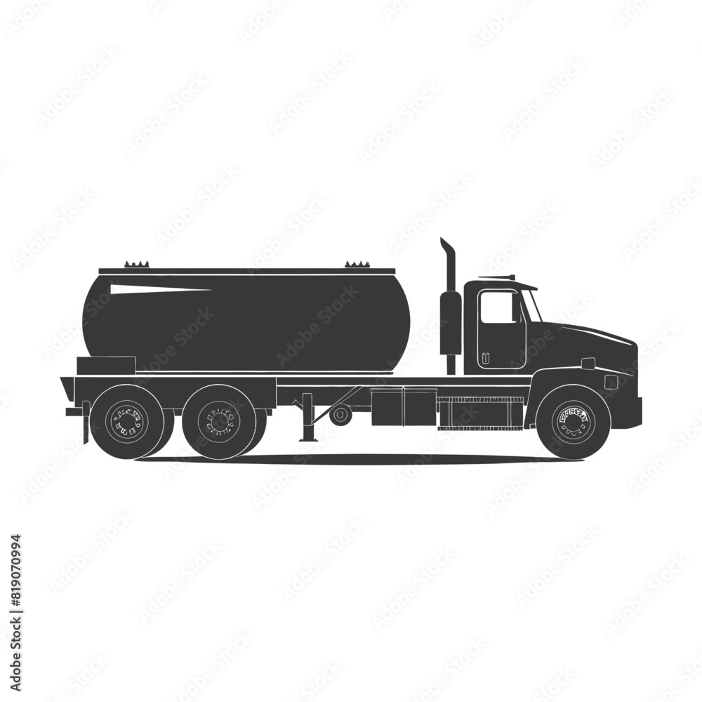 silhouette fuel tunker truck black color only silhouette fuel tunker truck black color only