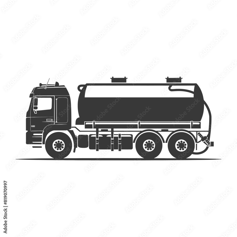 silhouette fuel tunker truck black color only silhouette fuel tunker truck black color only