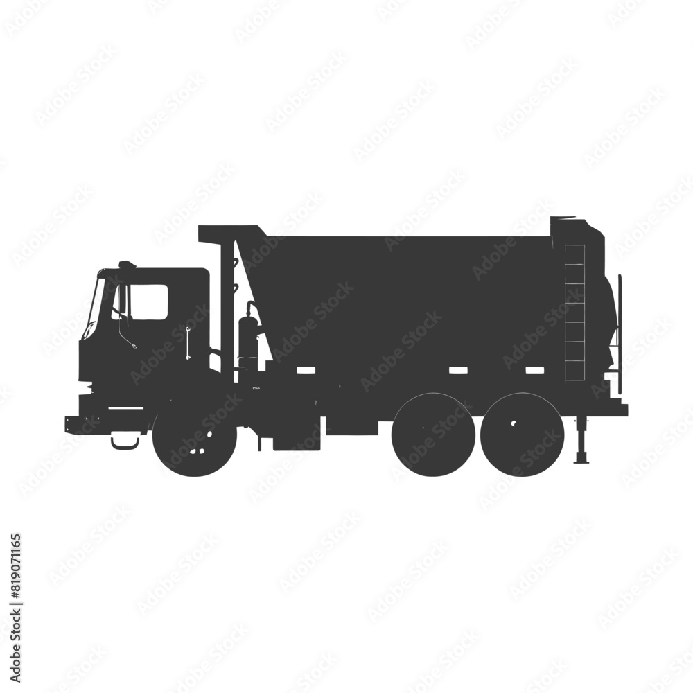 silhouette garbage truck black color only silhouette garbage truck black color only