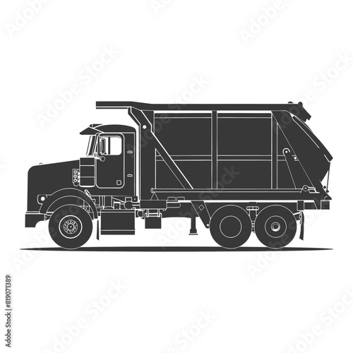 silhouette garbage truck black color only