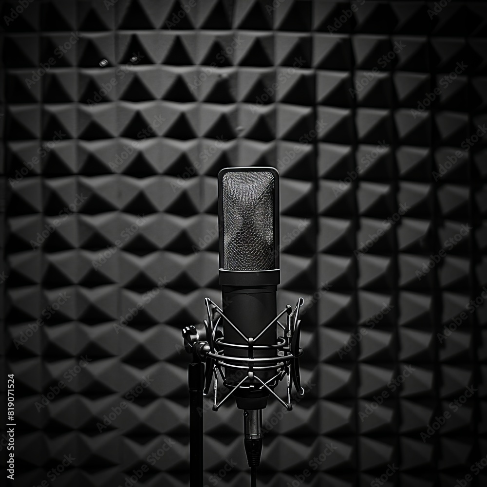 microphone on black background microphone on black background