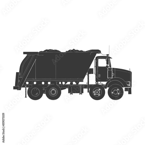 silhouette garbage truck black color only
