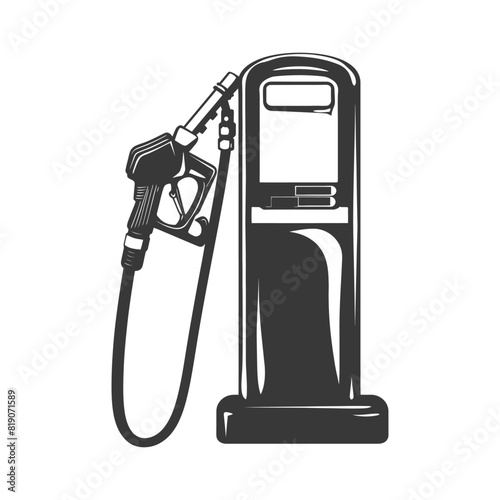 silhouette gasoline pump black color only photo