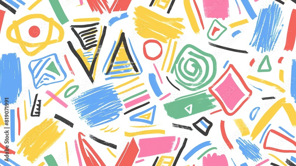 cartoonish seamless pattern doodle funny shape bright cheerful color, Generative Ai
cartoonish seamless pattern doodle funny shape bright cheerful color, Generative Ai
