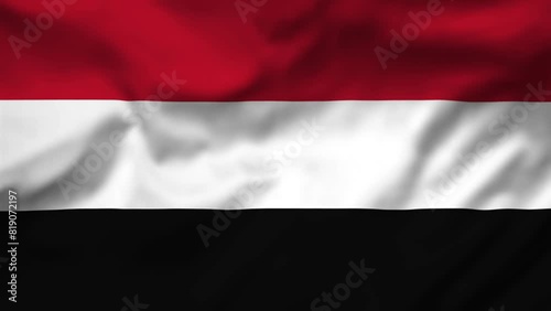 Yemen Flag waving in the wind, National Flag background video, High Speed Full HD 4K
