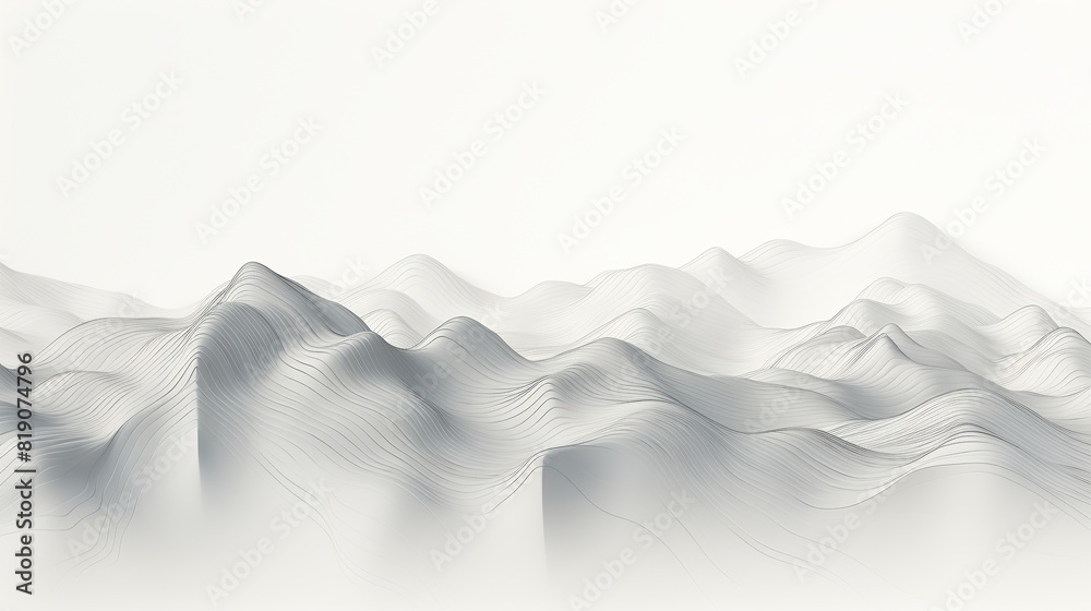 The photo shows a beautiful landscape of snow-capped mountains in the distance with a gradient fog in the foreground. The photo shows a beautiful landscape of snow-capped mountains in the distance with a gradient fog in the foreground.