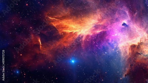 Colorful Nebula, stars, galaxies and gas clouds in outer space. Breathtaking abstract cosmos background.