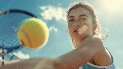 Athlete Playing Tennis Outdoors © Anna