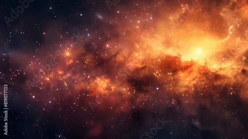 Space Explosion Fantasy: A vivid illustration capturing the cosmic energy and mystery of the universe, with swirling nebulae, shining stars, and an explosion of light against a dark, infinite sky