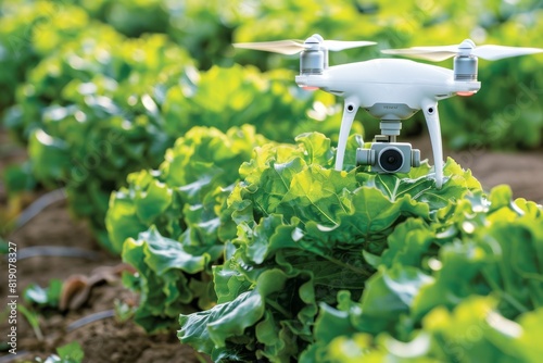 Efficient smart farming techniques with advanced drone technology for green precision agriculture using agricultural sensoric vector solutions in automated harvest monitoring photo