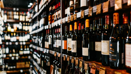 Interior of classic enoteca with great wine assortment