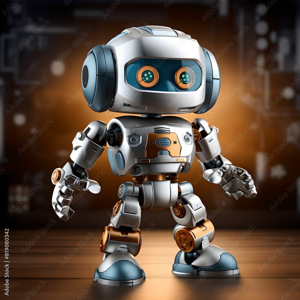 Cheerful Blue and Gold Robot
Cheerful Blue and Gold Robot