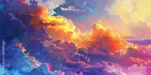  Fantasy illustration of colored clouds. © Vladyslav  Andrukhiv